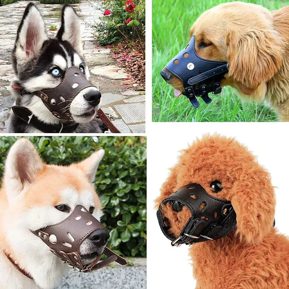 Dog Muzzle Leather, Comfort Secure Anti-Barking Muzzles - Bellarte Enchanté Dog Muzzle Leather, Comfort Secure Anti-Barking Muzzles